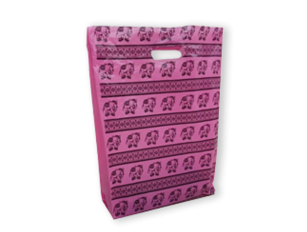 ถุงกิ๊ฟช็อป ลายช้าง สีชมพู